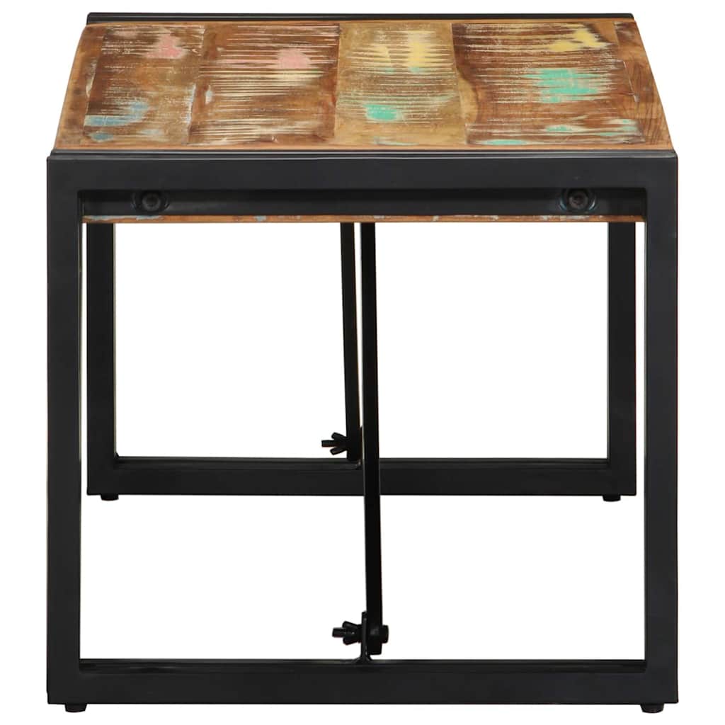 Mesa De Centro Multicolor 80x40x35 Cm Madera Maciza Reciclada_1