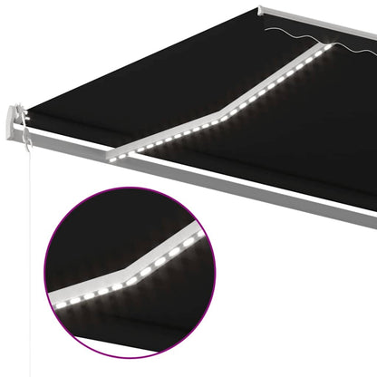 Toldo Automático Led Sensor De Viento Gris Antracita 500x300 Cm_3