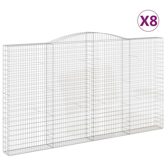 Cestas De Gaviones 8 Uds Forma De Arco Hierro 400x30x220/240 Cm_0