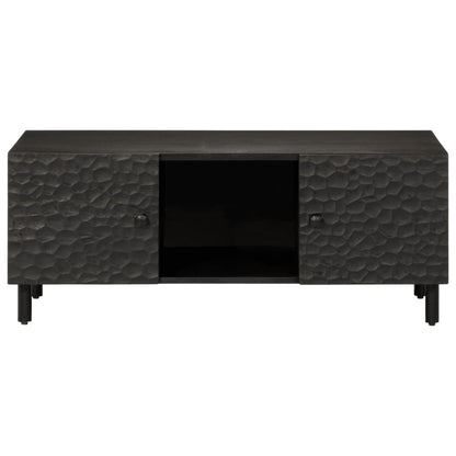 Mesa De Centro Madera Maciza De Mango Negra 100x54x40 Cm_3