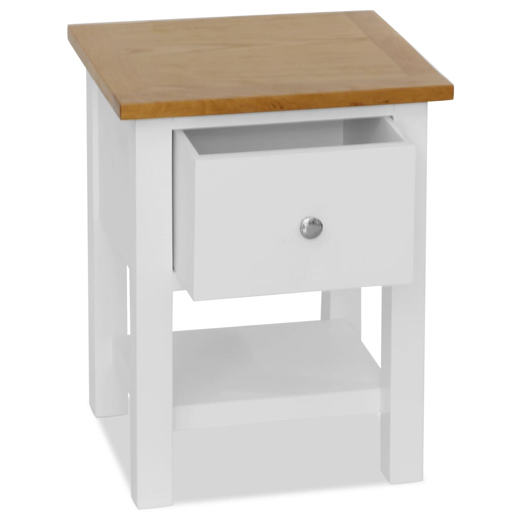 Mesita De Noche De Madera De Roble Maciza 36x30x47 Cm_0