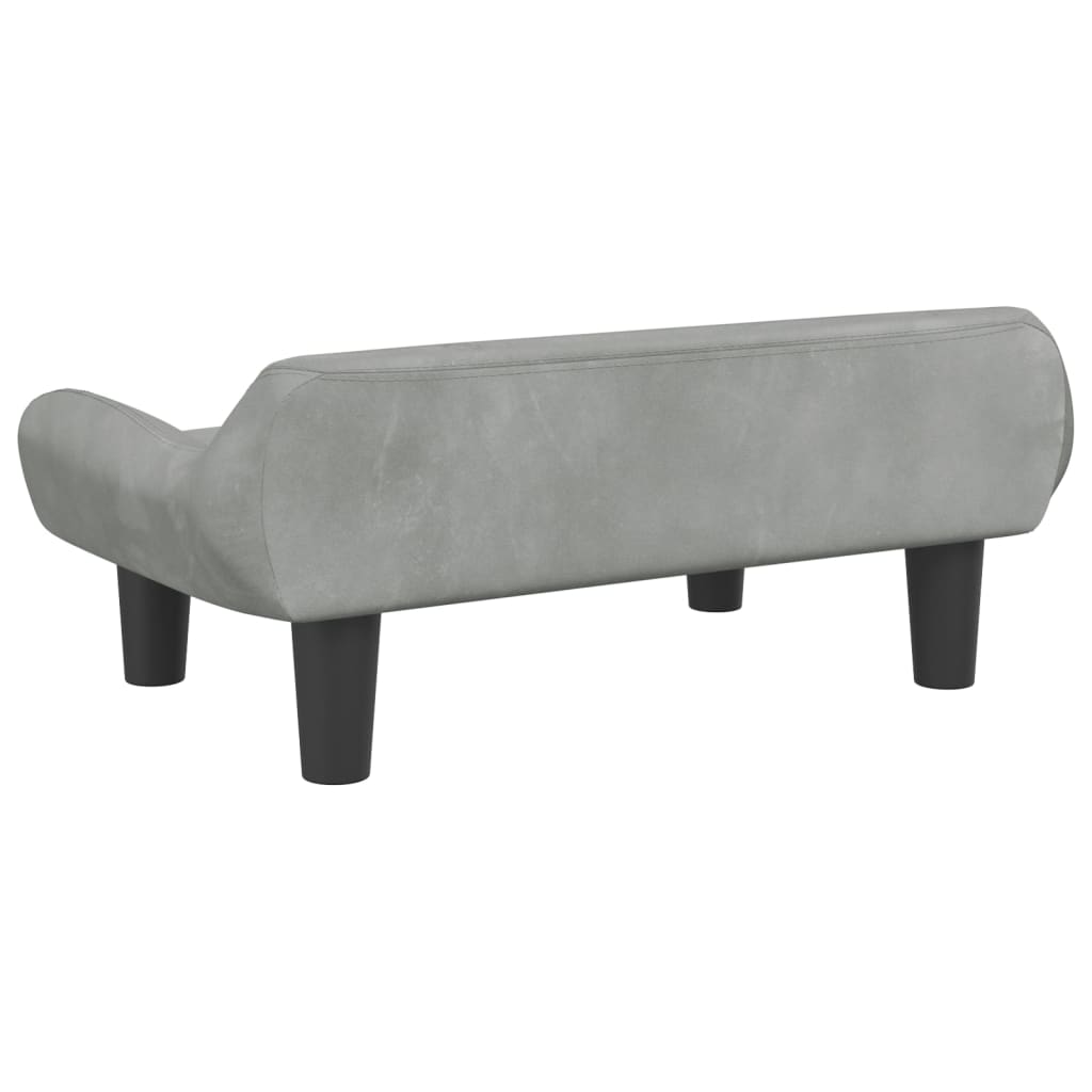 Cama Para Perros De Terciopelo Gris Claro 70x40x24 Cm / Vetonek_4