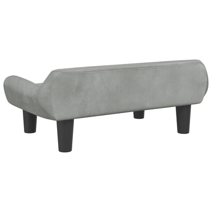 Cama Para Perros De Terciopelo Gris Claro 70x40x24 Cm / Vetonek_4