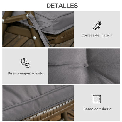 Outsunny Conjunto De Cojines Para Sillas De Comedor 42x42x5 Cm Gris Oscuro_5