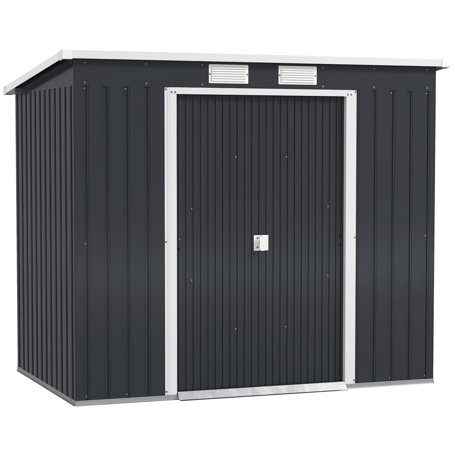 Outsunny Caseta De Jardín Exterior 2,4 M² 213x130x172 Cm Con Puerta Corredera_0