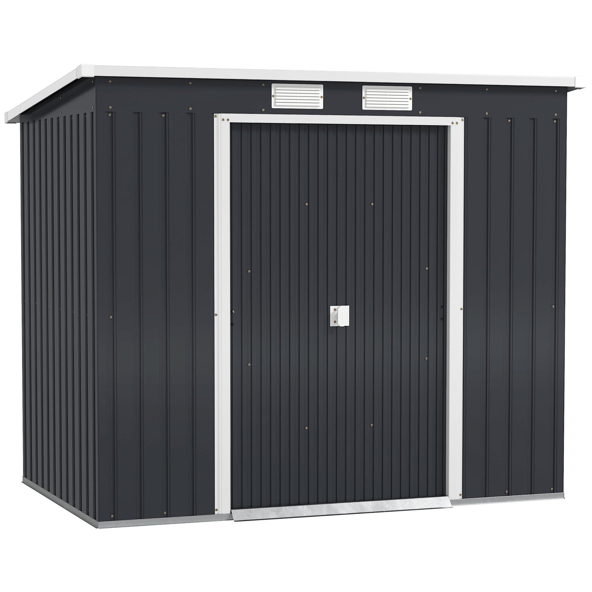 Outsunny Caseta De Jardín Exterior 2,4 M² 213x130x172 Cm Con Puerta Corredera_0