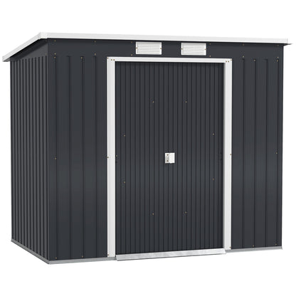 Outsunny Caseta De Jardín Exterior 2,4 M² 213x130x172 Cm Con Puerta Corredera_0
