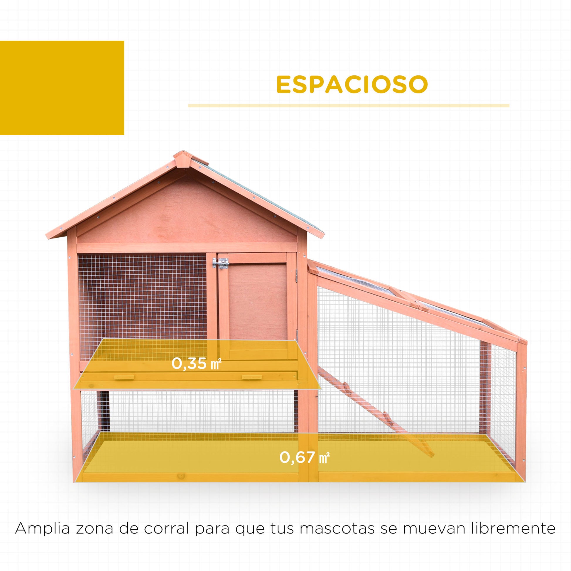 Pawhut Conejera Exterior 2 Niveles Con Bandeja Extraíble Jardín Patio_3