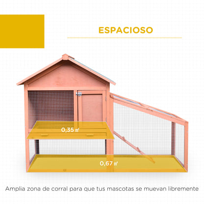 Pawhut Conejera Exterior 2 Niveles Con Bandeja Extraíble Jardín Patio_3