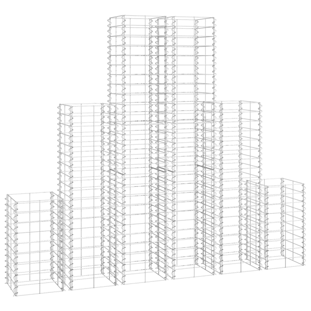 Cestas De Muro De Gaviones Alambre Galvanizado 6 Unidades / Vetonek_2