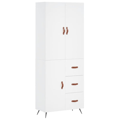 Aparador Alto Madera Contrachapada Blanco 69,5x34x180 Cm_1