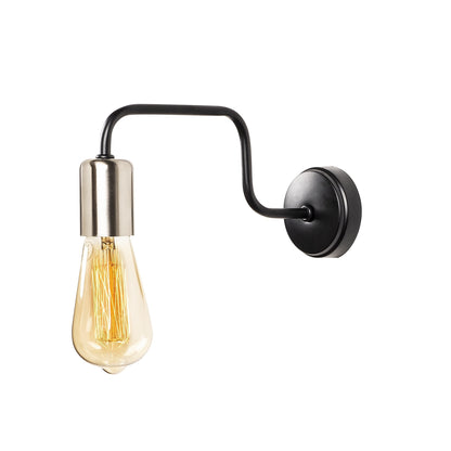 Aplique De Pared, Hierro , Negro nickel, 4x28x11, Casquillo E 27 Max 40 W_2