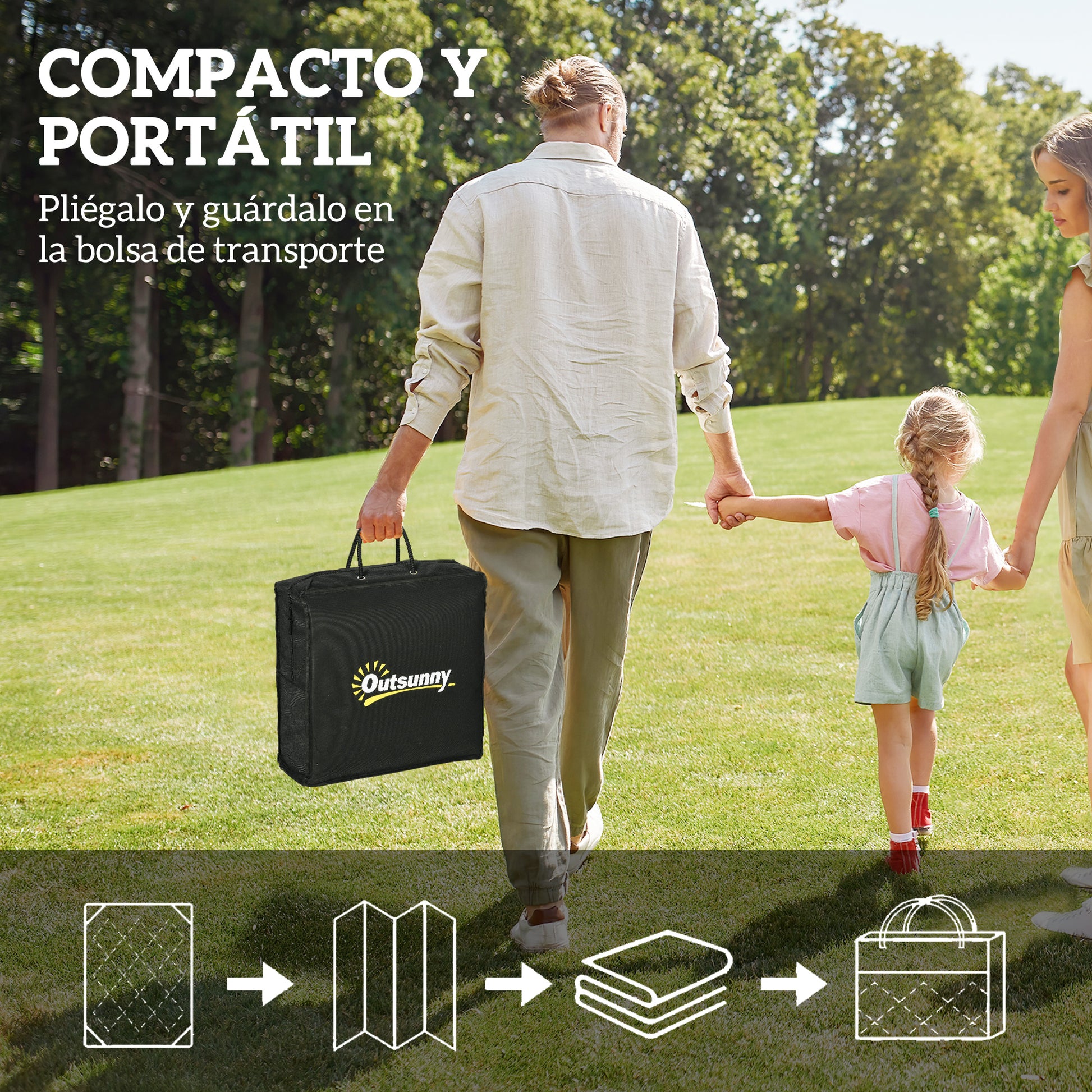 Outsunny Alfombra De Exterior Reversible 182x274 Cm Con Patrón Geométrico_3