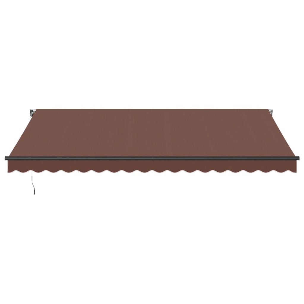 Toldo Retráctil Manual Con Luces Led Marrón 450x350 Cm_3