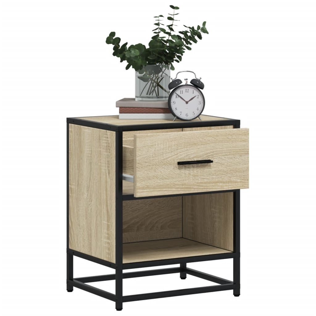 Mesita De Noche Madera De Ingeniería Roble Sonoma 40x31x50 Cm_2