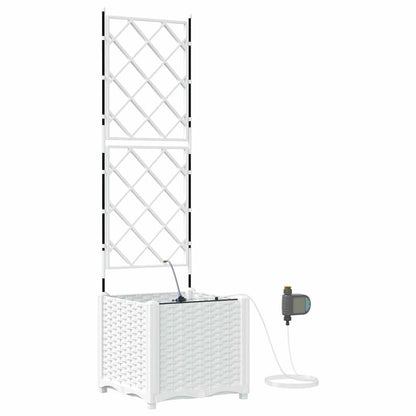 Vidaxl Jardineras Blanco 40 X 40 X 142 Cm Acero_0