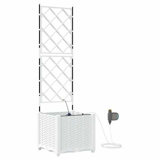 Vidaxl Jardineras Blanco 40 X 40 X 142 Cm Acero_0