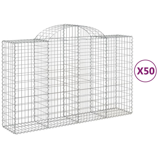 Cestas Gaviones 50 Uds Forma De Arco Hierro 200x50x120/140 Cm_0
