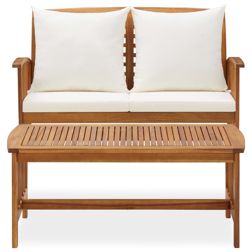 Vidaxl Muebles De Jardín 2 Piezas Con Cojines Madera Maciza De Acacia_2