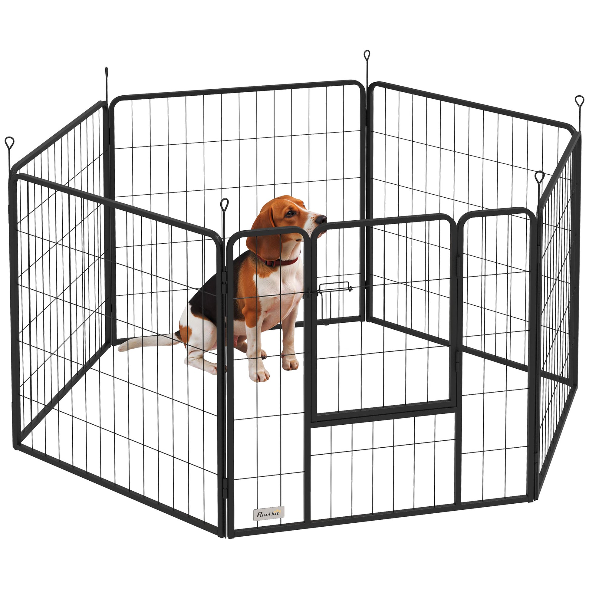 Pawhut Parque Para Perros De 6 Paneles De 80 Cm De Altura_0