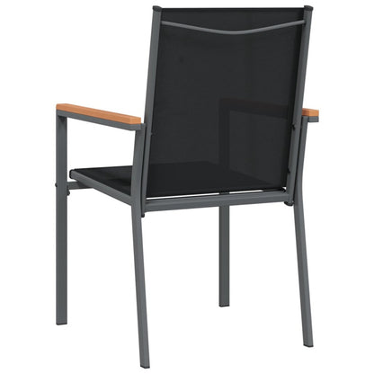 Vidaxl Sillas De Jardín 4 Uds Textilene Y Acero Negro 55x61,5x90 Cm_5