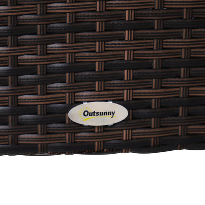 Outsunny Conjunto Muebles De Ratán Sintético Para Jardín Con 6 Silla Y Mesa_4