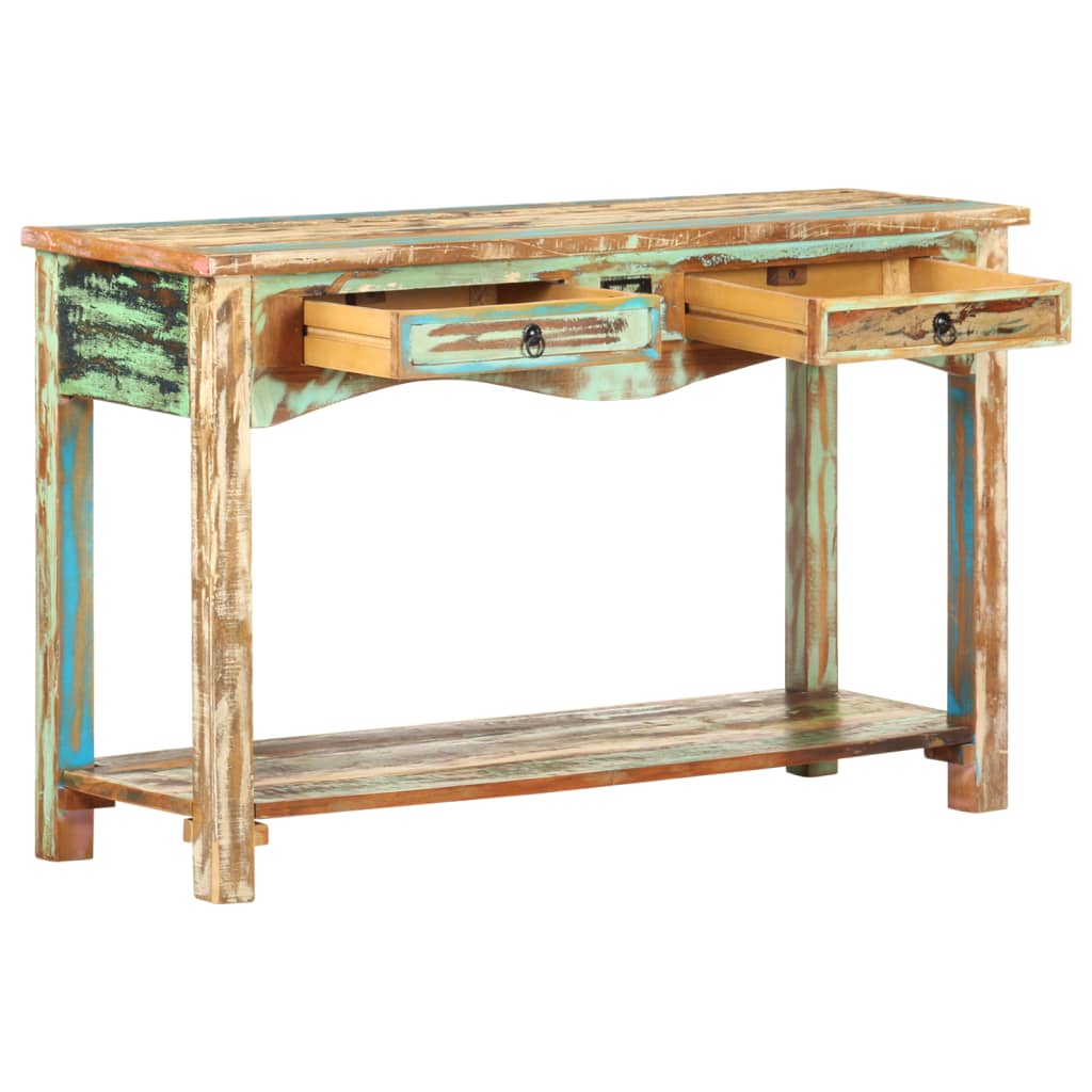 Mesa Consola Madera Maciza Reciclada 120x40x75 Cm_1