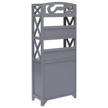 Mueble De Baño Madera De Paulownia Gris 46x24x116 Cm_3