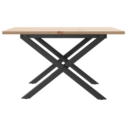 Mesa De Centro Marco X Madera Maciza Pino Y Acero 60x60x40 Cm_3