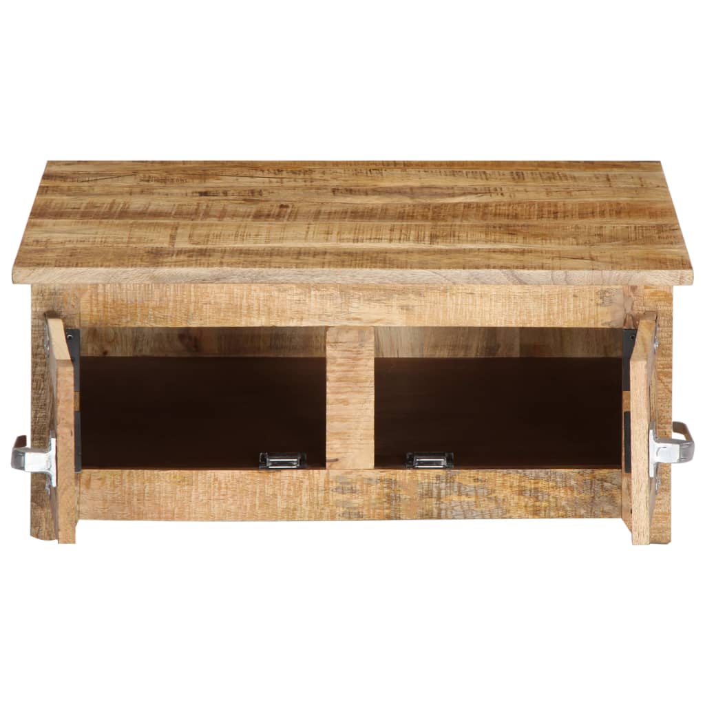 Mesa De Centro De Madera Maciza De Mango 70x70x30cm_3