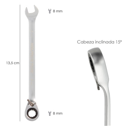 Llave Combinada Con Carraca 8 Mm. Din 3113