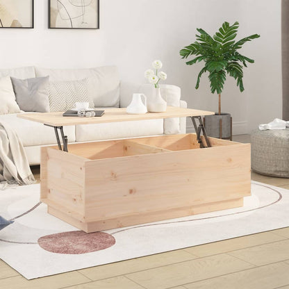 Mesa De Centro De Madera Maciza De Pino 100x50x35 Cm_1
