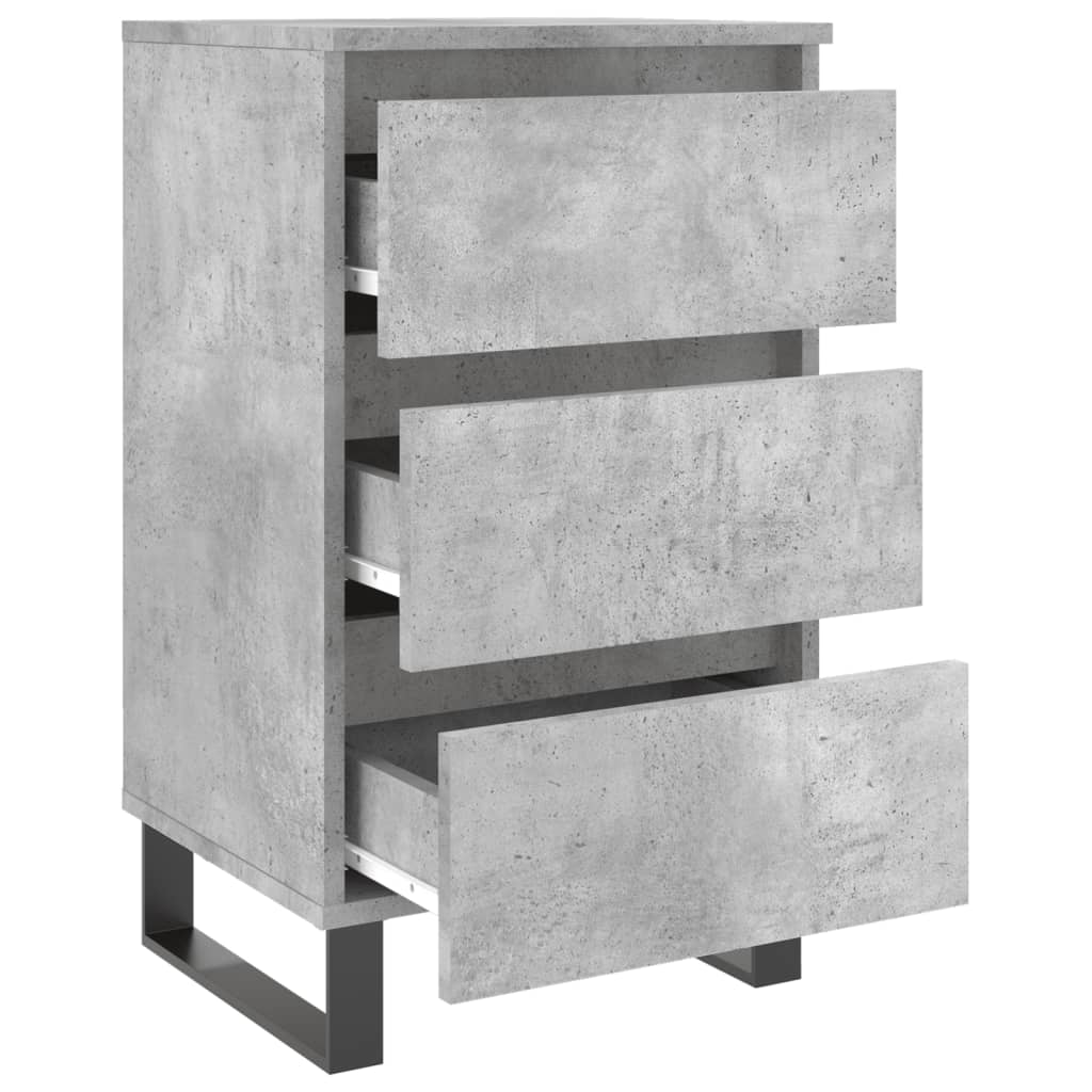 Mesitas Noche 2 Uds Madera Ingeniería Gris Hormigón 40x35x69 Cm_4