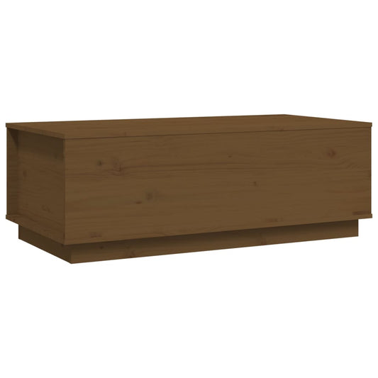 Mesa De Centro Madera Maciza De Pino Marrón Miel 100x50x35 Cm_0