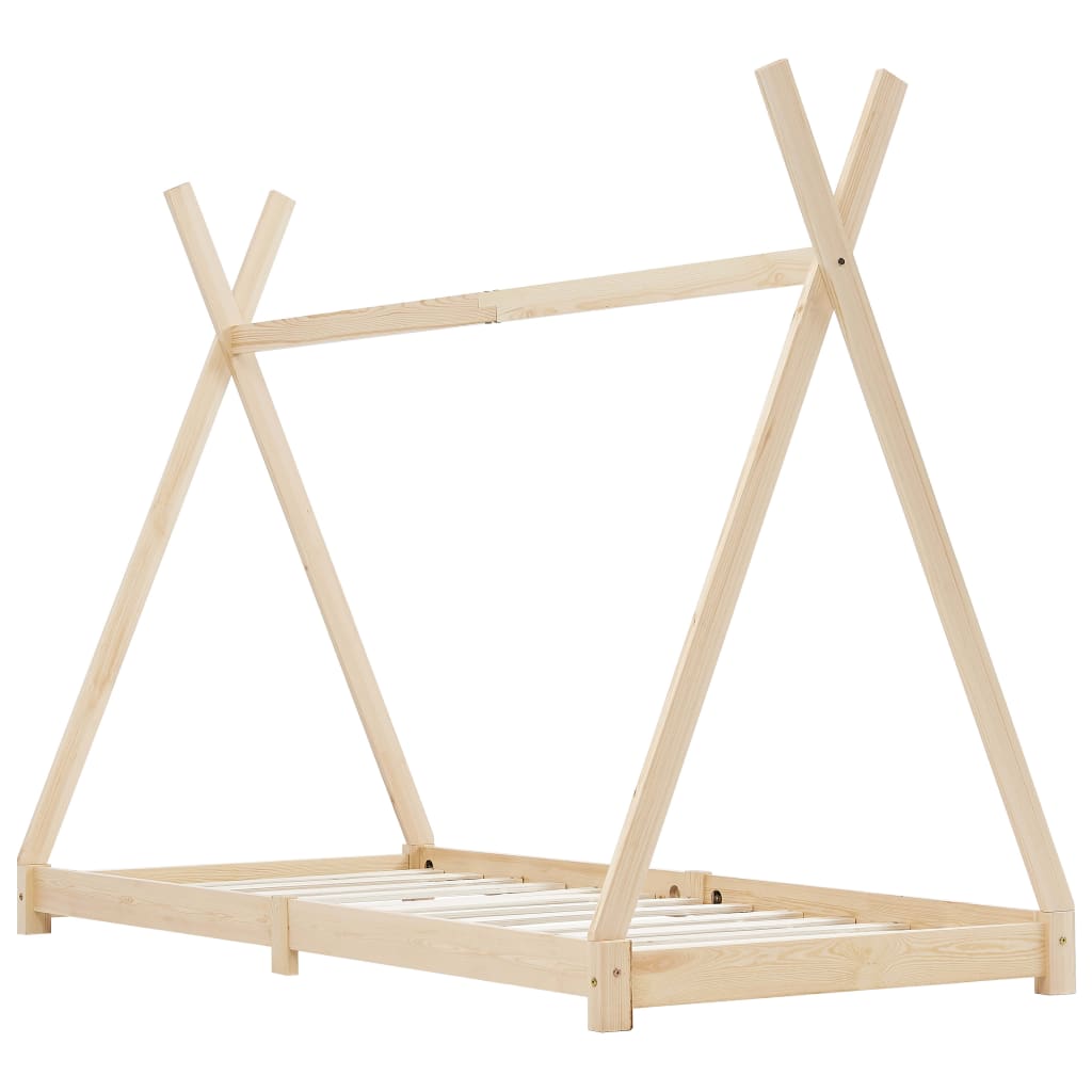 Estructura De Cama Infantil De Madera Maciza De Pino 70x140 Cm / Vetonek_0