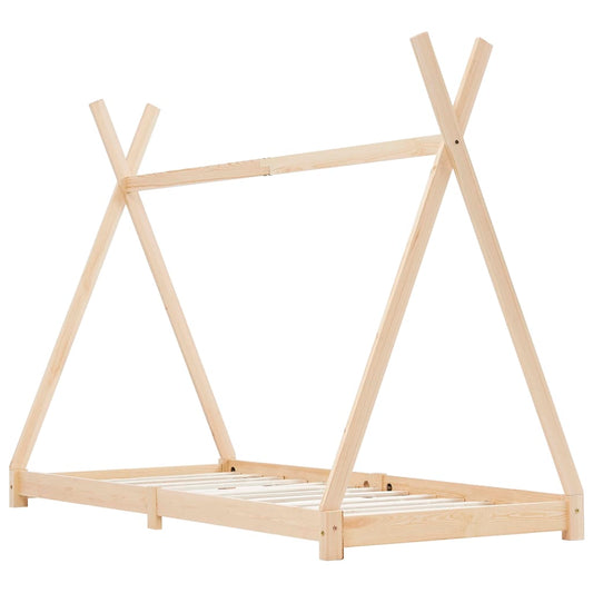 Estructura De Cama Infantil De Madera Maciza De Pino 70x140 Cm / Vetonek_0