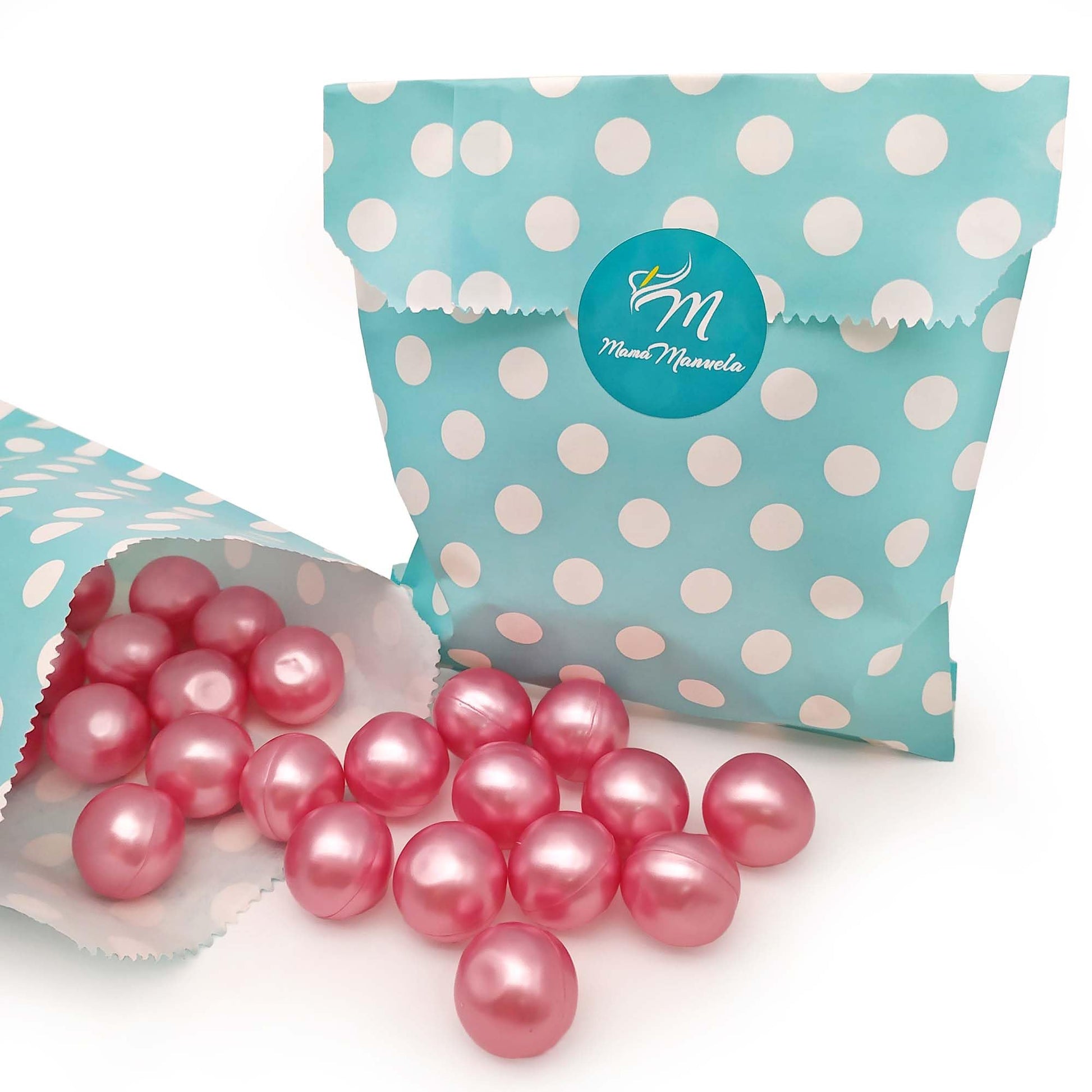 Bolsa Regalo 12 Perlas De Baño Aroma Rosas - Con Aceite De Soja - Hidrata, Suaviza Y Perfuma La Piel - Forma Bola_0
