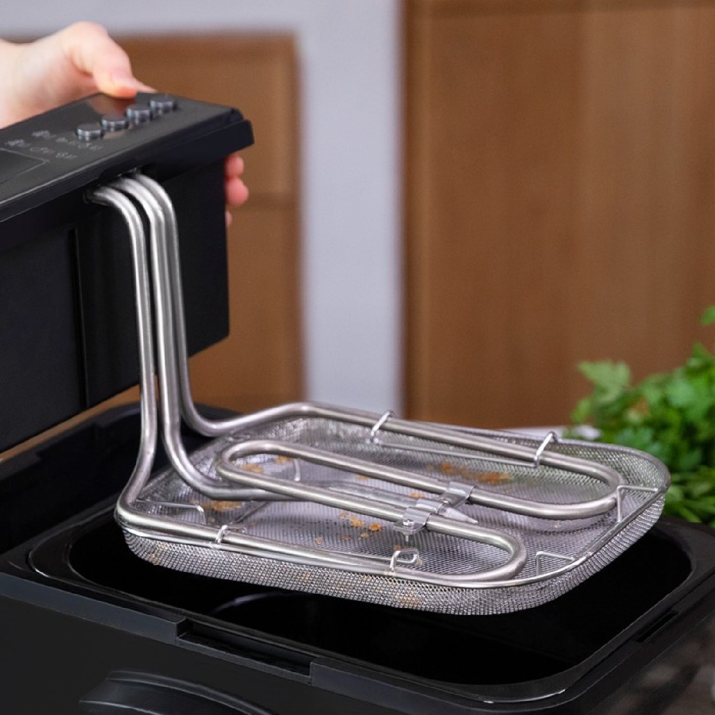 Freidora De Aceite De 3,2 Litros Cleanfry Luxury 3000 Black. 2400 W, Acero Inoxidable Lacado En Negro, 5 Programas Preestablecidos, Filtro Oilclean_4