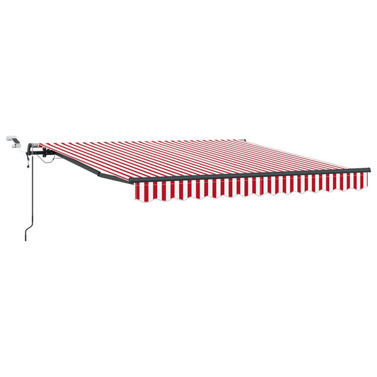 Toldo Retráctil Rojo Y Blanco 300 X 250 Cm Poliéster_0