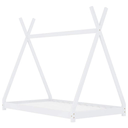 Vidaxl Estructura De Cama Infantil Madera Maciza Pino Blanca 70x140 Cm_1