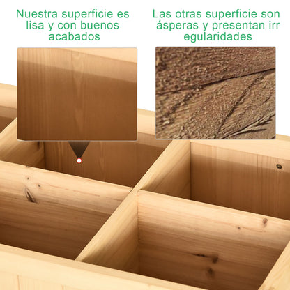 Outsunny Huerto Urbano Elevada De Madera Con Estante 120x60x81 Cm Natural_5