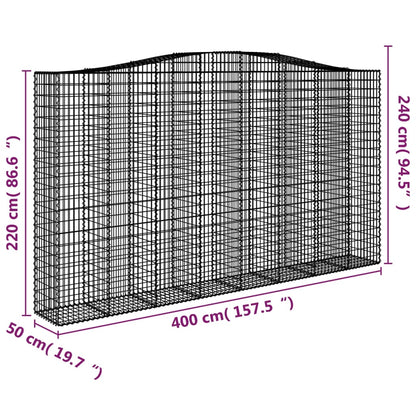 Cestas De Gaviones 2 Uds Forma De Arco Hierro 400x50x220/240 Cm_5