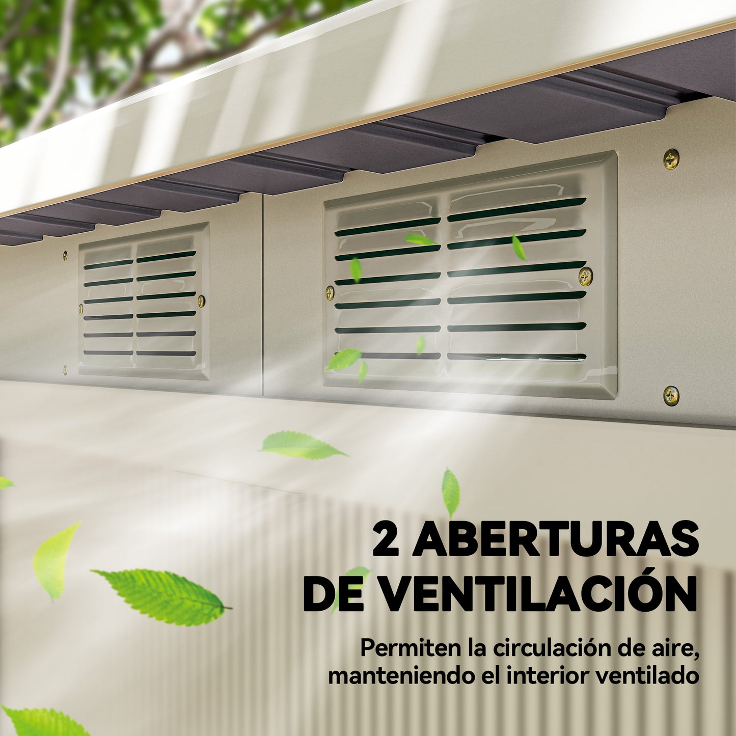 Outsunny Cobertizo De Jardín 280x130x172 Cm Base De 3,2 M² Con 2 Puertas Gris_3