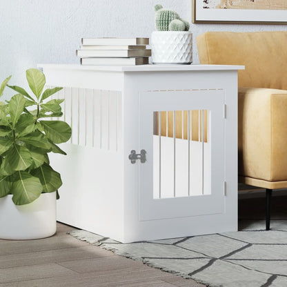 Vidaxl Jaula Para Perros Madera De Ingeniería Blanco 55x75x65 Cm_1