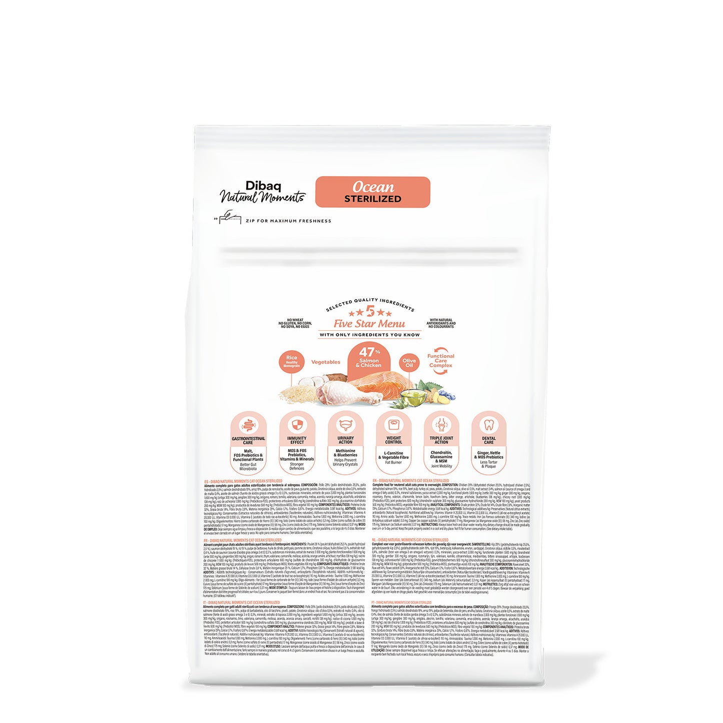 Dibaq Natural Moments 5 Star Esterilizado Salmón 1,5 Kg_1