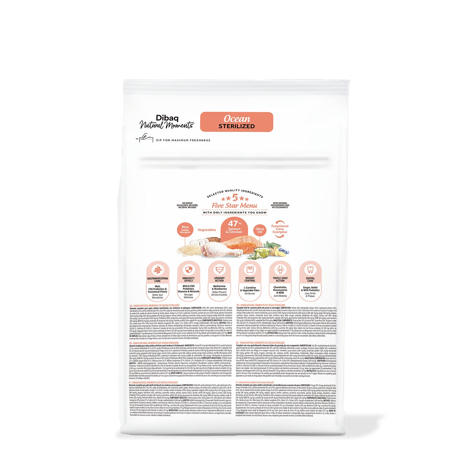 Dibaq Natural Moments 5 Star Esterilizado Salmón 1,5 Kg_1