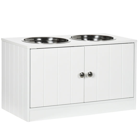 Pawhut Comedero Elevado Para Perros Con 2 Cuencos De Acero Inoxidable 2 Puertas_0