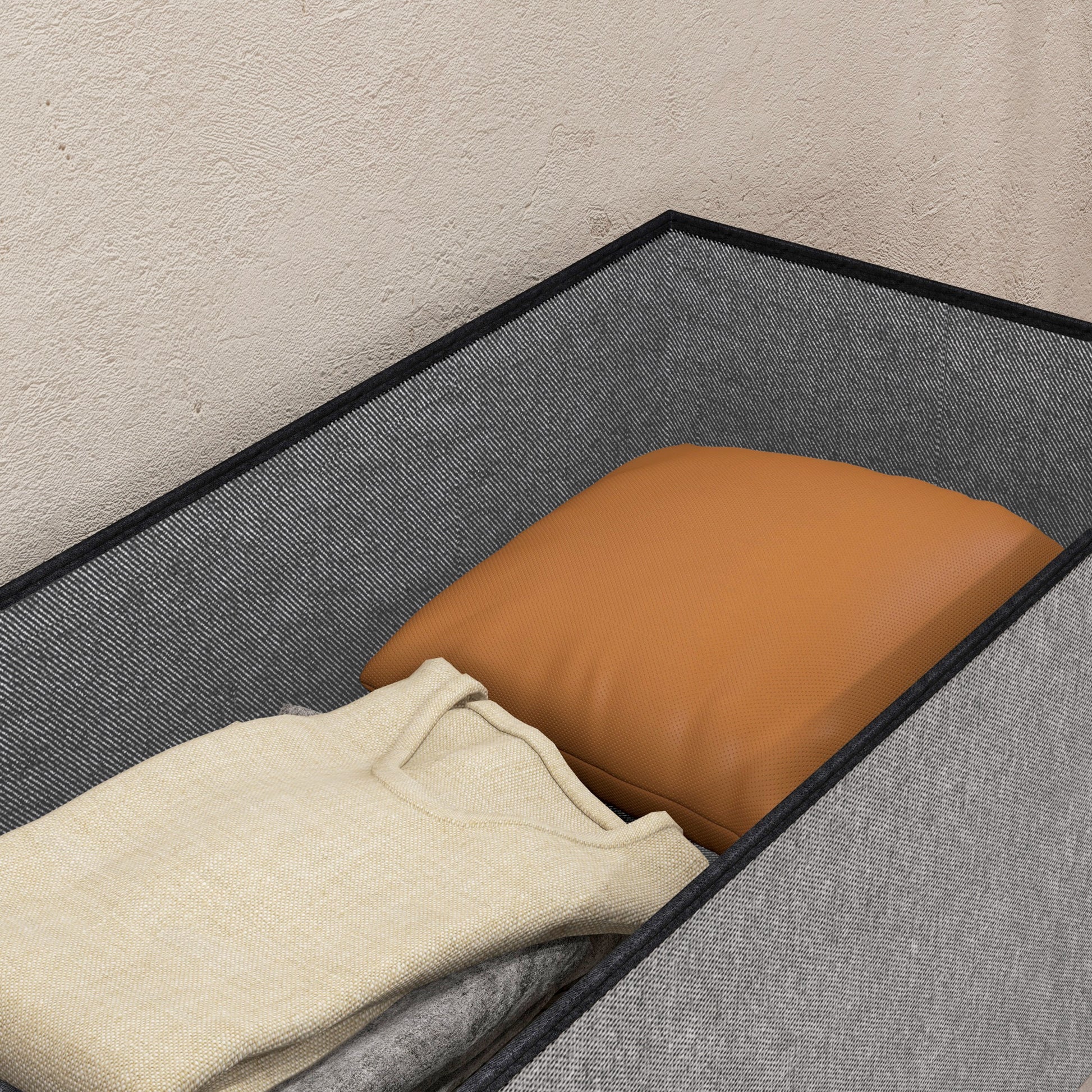 Homcom Baúl De Almacenaje Para Dormitorio 84l 76x38x38 Cm Gris Claro_3