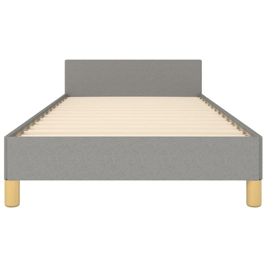 Estructura De Cama Con Cabecero De Tela Gris Claro 90x190 Cm / Vetonek_0