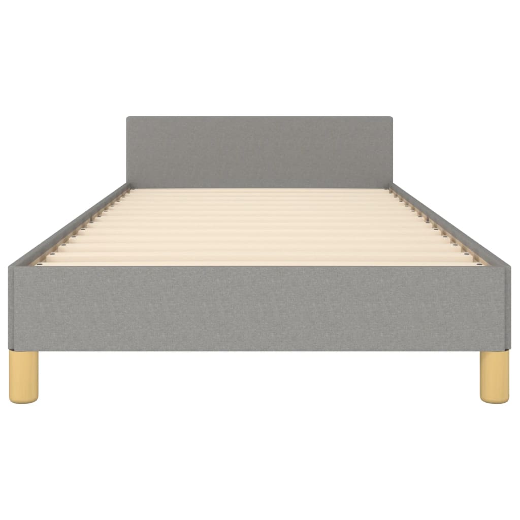 Estructura De Cama Con Cabecero De Tela Gris Claro 100x200 Cm / Vetonek_0
